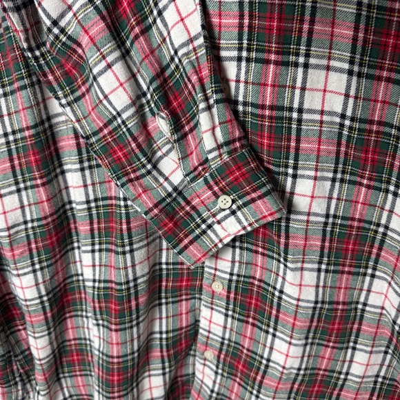 Lauren Ralph Lauren Nightshirt Womens L Red Green Plaid Flannel Crest 8131538 - Picture 4 of 7